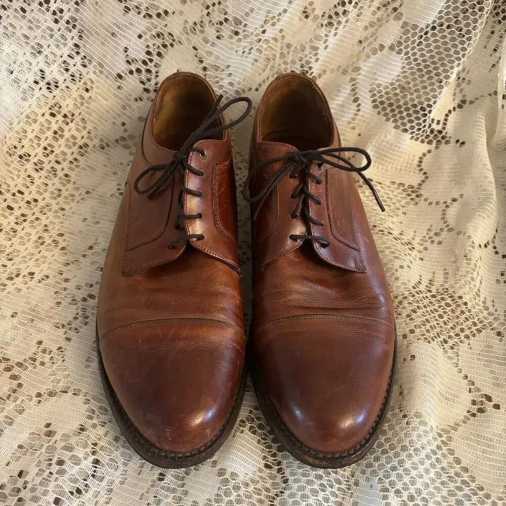Johnston & Murphy Men's US 8.5 D Brown Leather Cap Toe Oxford Dress Shoes